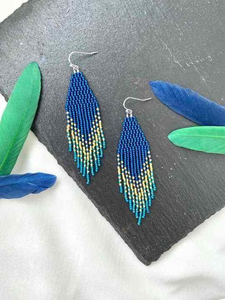 ต่างหูงานฝีมือ น้ำหนักเบา ดีไซน์รูปดอกไม้ ประดับลูกปัดแก้ว ผ้าฝ้าย โพลีเอสเตอร์ ปักลาย ใช้ได้หลายโอกาส สีเหลือง - Product Image 5