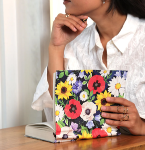 Diario hecho a mano de cuero suave con diseño de amapolas y girasoles, cuaderno – Regalo para escritores - Product Image 2