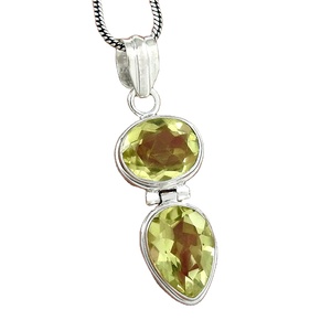 925 argent Sterling naturel citron Quartz pierre précieuse look élégant pendentif fin bijoux faits à la main direct prix usine fournisseur inde - Product Image 1