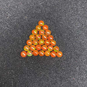 Opale Welo d'Éthiopie naturelle certifiée 3 mm, cabochon rond lisse, pierres précieuses en vrac, opale orange, pierre de naissance, bijoux à prix d'usine - Product Image 3
