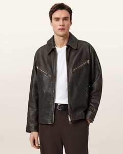 Blouson moto en cuir d'agneau véritable pour homme, fermeture éclair, col montant, coupe classique, style hiver, écologique, respirant, devant zippé - Product Image 3