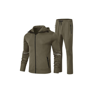 Ensemble de survêtement de course pour homme : veste zippée intégrale et pantalon – Tenue de sport athlétique pour l'entraînement, la gym et les loisirs – Coupe régulière et confortable - Product Image 4