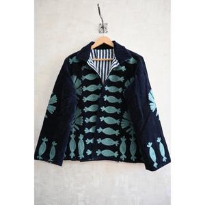 Chaqueta de Invierno Étnica Vintage para Mujer, Bordada a Mano, Tejida y Transpirable, de Terciopelo Bohemio con Estampado Floral, Cuello Alto Hecho a Mano - Product Image 1