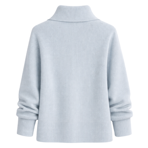 <b>Women</b> Zip Through Knit <b>Jacket</b> Soft Ribbed Texture Long Sleeve Wide Collar Casual <b>Lightweight</b> Layering Outerwear for Daily Wear - Product Image 2