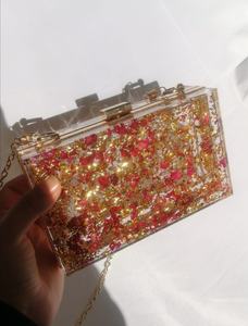 Bolso de Mano Ecológico de Resina con Flores Prensadas y Diseño Pintado a Mano, Tamaño Personalizable - Product Image 4