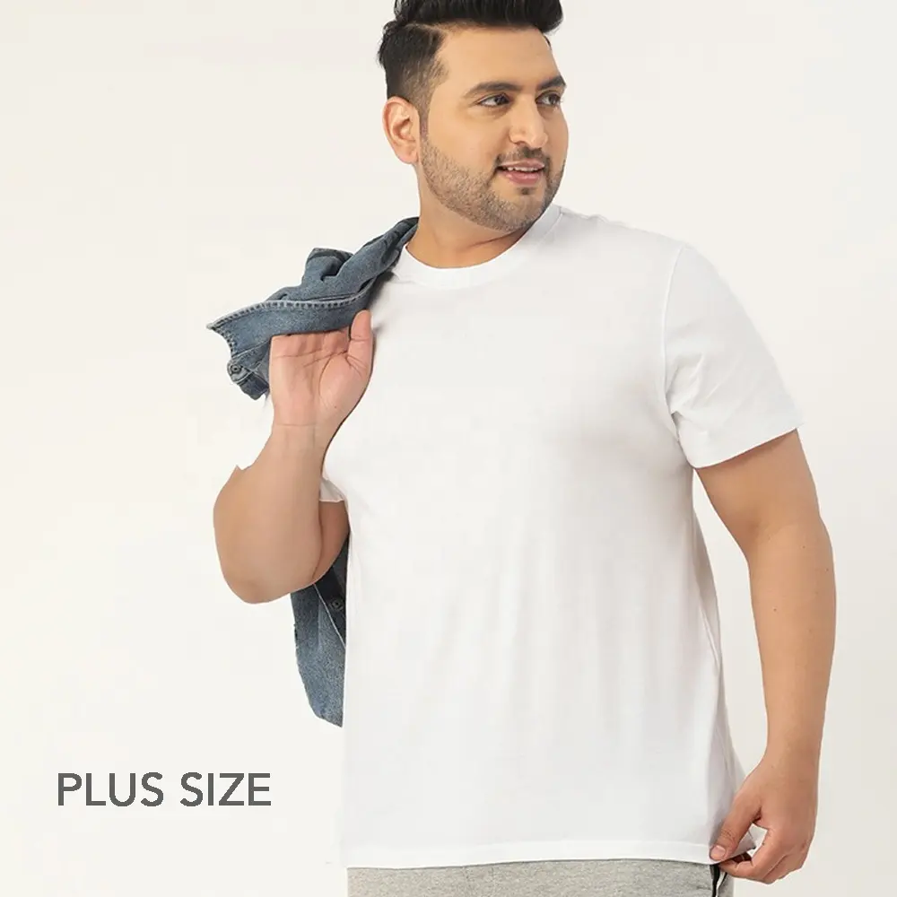 Amazon FBA 2022 Best Seller Solid Colour Plus Size Men's Organic Cotton Jersey Round neck T-shirt