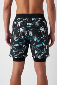 OEM Men's Elastic <b>Mid</b> Rise Running Shorts Breathable Performance Sports Fitness Training Workout Athletic Wear Private Label - Product Image 2