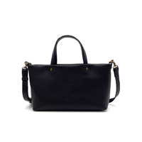 Tas Tote Kulit Hitam Elegan Bertekstur Wanita, Tas Selempang Warna Solid, Penutup Ritsleting, Lapisan Katun, Untuk Penggunaan Sehari-hari, Semua Musim