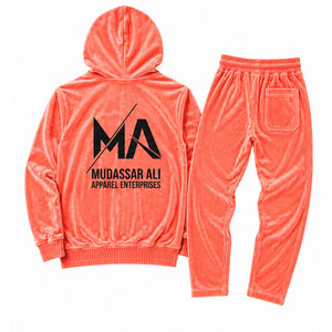 Ensemble de survêtement à capuche violet Mudassar Ali Apparel Enterprises, 100% polyester, 350 g/m², fermeture éclair intégrale, poche avant - Product Image 6