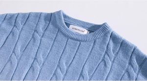 เสื้อสเวตเตอร์ไหมพรมถักลายเคเบิ้ลทรงโอเวอร์ไซส์สำหรับผู้ชาย สีไล่ระดับ คอวี ทรงดิปได ใส่ได้ในฤดูใบไม้ร่วง ทรงปกติ ผลิตจากอะคริลิก 100% - Product Image 6