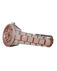 Luxury Moissanite Mechanical Watch with Diamond Band Arabic Dial Wedding Party Style for Men - Product Image 2