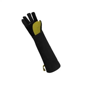 Gants de soudage en cuir de vachette renforcé de taille XL, couleur rouge, avec doublure en coton, résistants à la chaleur, protection des mains - Product Image 5