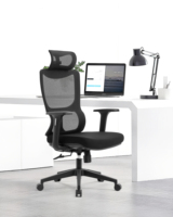 Chaise de bureau ergonomique moderne en maille avec base pivotante en nylon pour la maison et le bureau