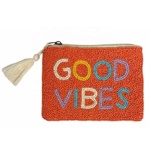 Monedero pequeño de golf con cuentas, cierre de cremallera, letras bordadas, ecológico, tarjetero pequeño, estuche para maquillaje, billetera de regalo para mujer - Product Image 2