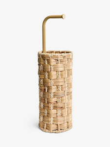 Porte-rouleau de papier toilette intemporel fait main en jacinthe d'eau naturelle, support de rangement pour la collection maison et l'organisation des salles de bain d'hôtel - Product Image 3
