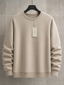 เสื้อสเวตเชิ้ตคอกลมผู้ชาย MIAZ ทรงปกติ สีดำล้วน สวมใส่สบาย สไตล์ลำลอง เหมาะสำหรับฤดูหนาว แห้งเร็ว ไม่หดตัว - Product Image 4