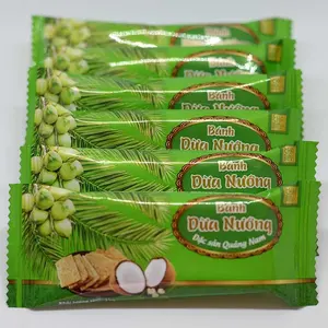 Ngọt Ngào Và Giòn Nướng Dừa Bánh Quy OEM Túi Tùy Chỉnh Bao Bì Nướng Dừa Bánh Quy Snack