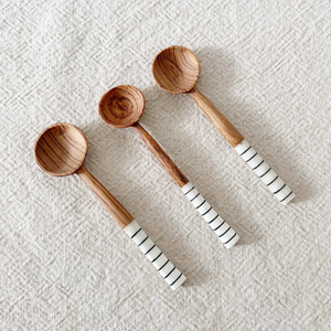 Ensemble de cuillères en bois imprimées colorées avec des poignées à motifs floraux, lavables au lave-vaisselle, vaisselle moderne, cuillères décoratives - Product Image 5