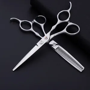 กรรไกรตัดผมมืออาชีพ J2 ผลิตจากเหล็กกล้าไร้สนิมญี่ปุ่น ชุดกรรไกรตัดผมสำหรับอุปกรณ์ร้านทำผมและจัดแต่งทรงผม - Product Image 6