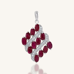 Colgante de Diamante y Zafiro Azul en Plata de Ley 92.5 KLSP-50478 - Product Image 6