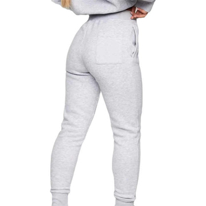 <b>Women's</b> Gray 2-Piece Fleece Hoodie Sweatpants Set Casual Loose Fit All Seasons Solid Color <b>Joggers</b> <b>Outfit</b> - Product Image 4