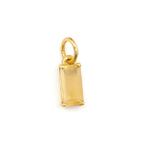 Pink Tourmaline Baguette Shape Gemstone Charm Rectangular Natural Stone Silver Plated Pendant Jewelry for Necklace and <b>Earring</b> - Product Image 4