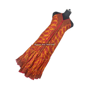 Nuevo Vestido Bohemio de Seda Sari Indio para Mujer, Compra en Línea Directamente del Fabricante, Elegante Vestido de Noche sin Mangas para Damas - Product Image 1
