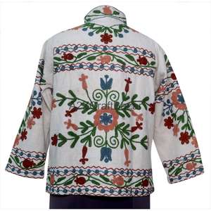 Chaqueta Bordada de Algodón Ecológico con Volantes Tejidos a Mano y Diseño Floral, Estilo Boho Vintage para Mujer, A2ZCraftBazar - Product Image 5