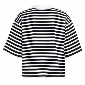 T-shirt surdimensionné rayé noir et blanc personnalisé pour hommes, 100% coton, streetwear décontracté, coupe ample unisexe, tee-shirt d'été - Product Image 2