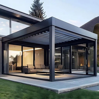 Gazebo en aluminium, structure robuste antirouille, moustiquaire en option pour terrasse et cour