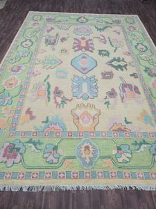 Alfombra turca anudada a mano de 10x14 pies, ¡Adoro esta alfombra de lana en tonos rostcosos y verdes! Tejida a mano, con corte de bucle, alfombra abstracta bordada. - Product Image 4