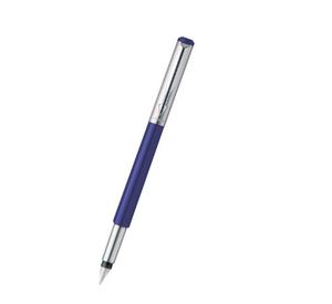 Parker Vector Mettalix Fountain <b>Pen</b> with Quink Ink Bottle Ink Color Blue Blue Body with Chrome Trim <b>Refillable</b> Fine Nib <b>Pen</b> - Product Image 3