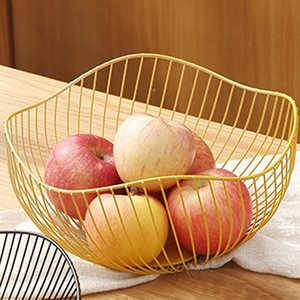Wave Design Metal Wire Fruit Bowl <b>Large</b> Round Fruit Vegetable <b>Basket</b> for Kitchen Dining Table Home Decor - Product Image 3