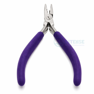 Pince à cheveux de 5 pouces avec mâchoire dentée de 3,4 mm et poignée bleue, avec aiguille à crochet - Product Image 3