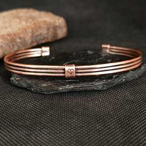 Oxidized <b>Copper</b> Wire Wrapped Bangle: Unisex Cuff <b>Bracelet</b> Style Solid <b>Copper</b> Cuff <b>Bracelet</b> Vintage Star Design Premium Quality - Product Image 5
