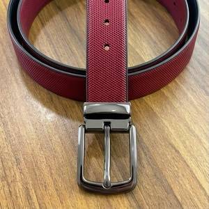 Reversible Cow Hide Leather <b>Western</b> Style Wide <b>Belt</b> Solid Pattern Pin Buckle Rectangular Alloy Formal <b>Men's</b> <b>Belt</b> - Product Image 3