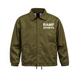 Veste de sport légère pour homme, idéale pour le printemps et l'automne, veste de coach, col rabattable à boutons, coupe-vent décontracté - Product Image 3