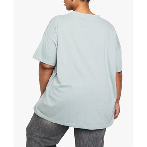เสื้อยืดคอกลมแขนสั้นทรงหลวมโอเวอร์ไซส์สำหรับผู้หญิง สีพื้น ผ้าเจอร์ซีย์เนื้อนุ่ม ระบายอากาศได้ดี ผลิตจากผ้าฝ้าย 100% ใส่ได้ทุกฤดู - Product Image 5