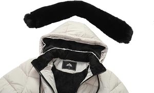 Women's Lightweight Waterproof <b>Packable</b> Hooded Winter Quilted <b>Jacket</b> with Detachable Hat Sleeves Zipper Closure Polyester Filled - Product Image 6