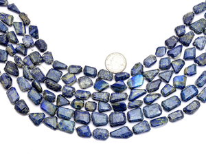 Perles de Lapis Lazuli facettées 15mm-20mm, pépites naturelles bleues, pierres semi-précieuses taillées à facettes pour la création de bijoux - Product Image 2