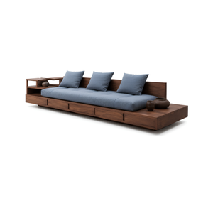 Sofá Cama de Plataforma de Madera Maciza de Lujo, Mueble Moderno de Madera para Sala de Estar, Hotel, Villa, Resort, Apartamento - Product Image 2