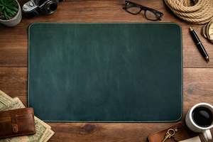 Handmade Real Leather Mouse <b>Pad</b> Anti Slip Suede Base Desk Mat Personalized Executive <b>Writing</b> <b>Pad</b> for Computer LMP-0017 - Product Image 3