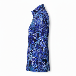 Haut de sport pour femme à imprimé floral, col zippé 1/4, manches 3/4, anti-humidité, pour le golf et le tennis - Product Image 3