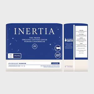 INERTIA Organic Cotton Cover Maxi <b>Disposable</b> Period <b>Underwear</b>-Super High Absorbency Night Use Medium Double Stitch Leak Proof - Product Image 2