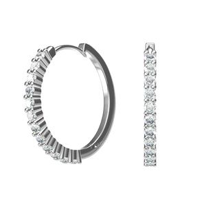 Hip Hop VVS Moissanite Pave Settings Huggie <b>Hoop</b> <b>Earrings</b> With Round Shape Diamonds Made In <b>Sterling</b> <b>Silver</b> Trending Collections - Product Image 1