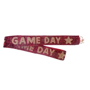 Sangle de sac à main perlée étoile du jour du jeu Sangle de sac à perles personnalisée en or blanc Sangle de sac perlée personnalisée pour sacs - Product Image 1