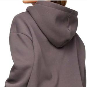 Sweat-shirt à capuche oversize pour femme, couleur unie, en polaire, à manches longues, décontracté, grande taille, respirant, en coton, pour l'automne - Product Image 4