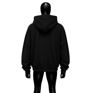 <b>Black</b> Oversized Zip Up <b>Hoodie</b> Unisex Blank Streetwear Hooded Sweatshirt Full <b>Zipper</b> Loose Fit Custom Logo Wholesale Casual Wear - Product Image 2