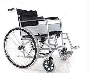 Fauteuil roulant pliable, cadre en aluminium, siège noir, équipement de réadaptation à usage clinique, provenance Inde - Product Image 5