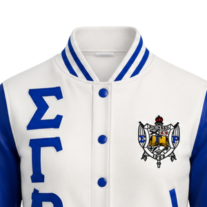 เสื้อแจ็คเก็ตซาตินแบบครอปสำหรับผู้หญิง Sigma Gamma Rho ซิปเต็มตัว น้ำหนักเบา สไตล์ลำลอง แฟชั่นเสื้อคลุมบอมเบอร์สำหรับชมรมนักศึกษา  สามารถสั่งทำได้ - Product Image 3
